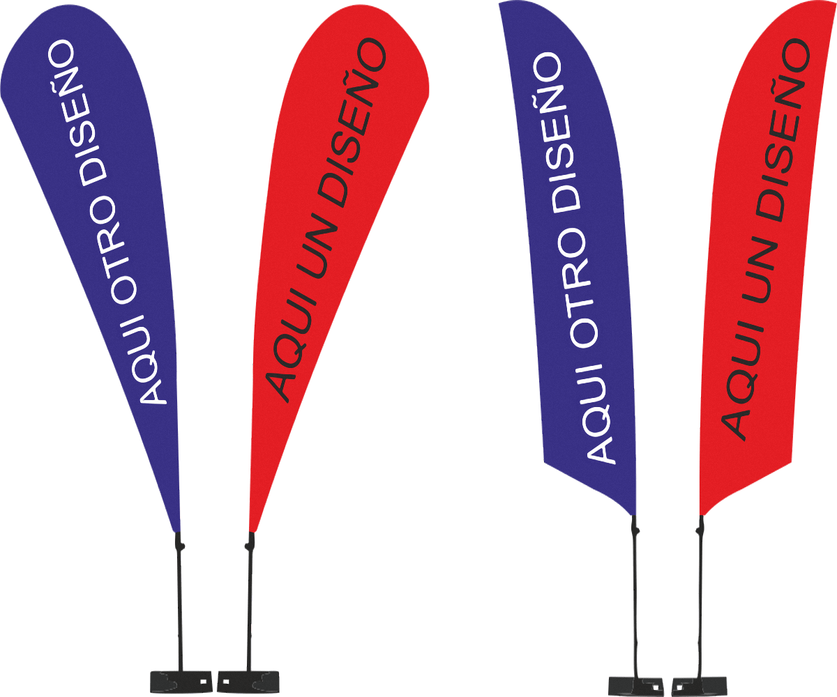 IMAGEN DE EJEMPLO DE MASTILES PARA EVENTOS DE DOBLE CARA