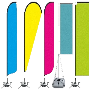 imagen de distintos modelos de mástiles para eventos