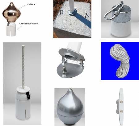 IMAGEN DE REPUESTOS PARA MASTILES DE FIBRA Y ALUMINIO