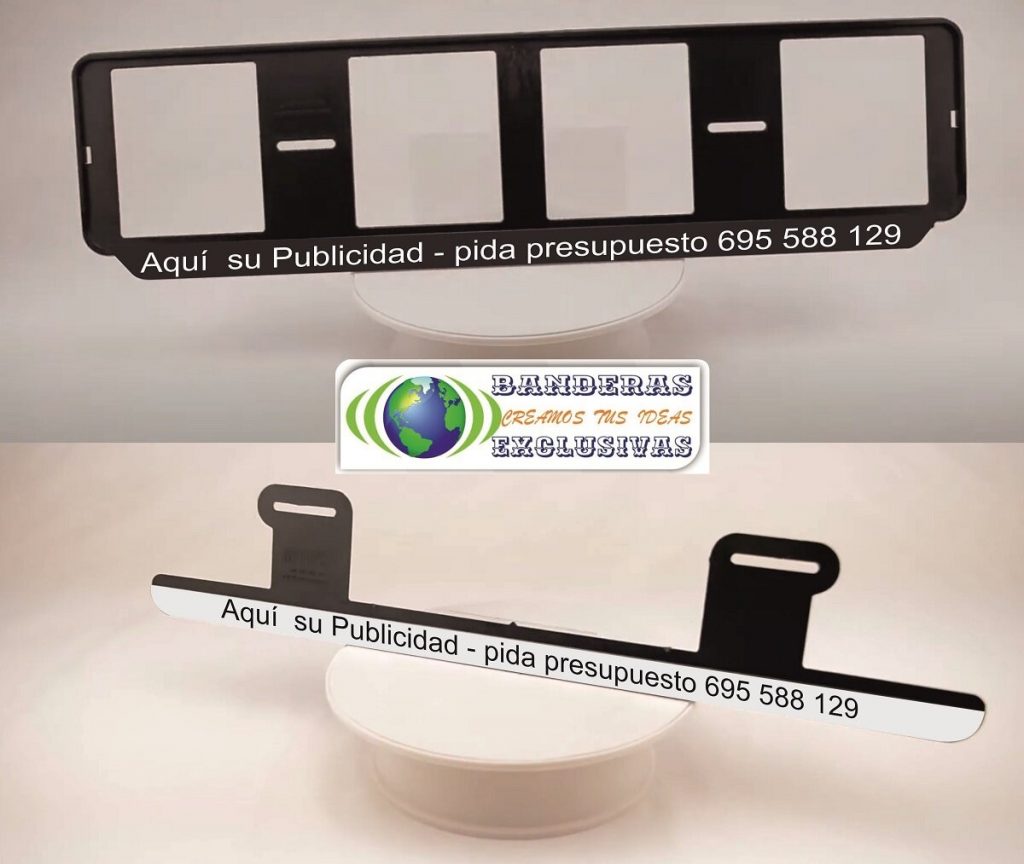 Publicidad Para automoción, imagen de porta matriculas visto por las dos caras