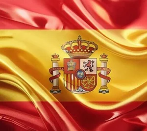 Bandera de España confeccionada en tela de raso